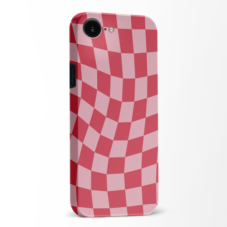 Vintage Checkered Abstract Pattern Phone Case - Red