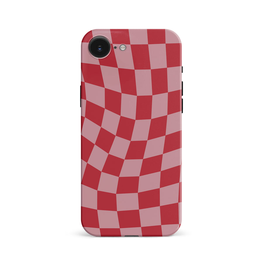 Vintage Checkered Abstract Pattern Phone Case - Red