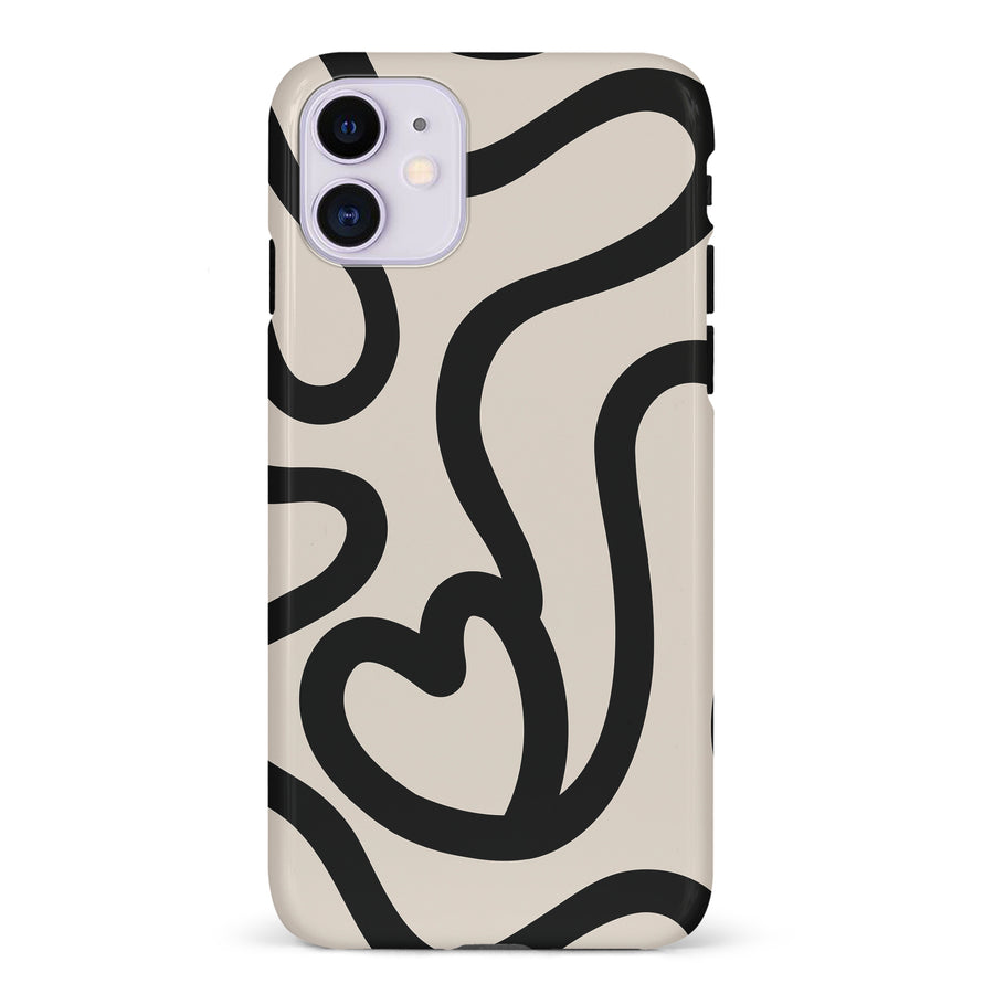 Modern Line Art Heart Abstract Phone Case