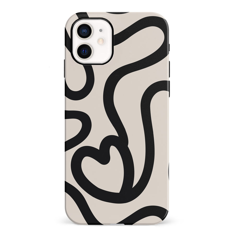 Modern Line Art Heart Abstract Phone Case