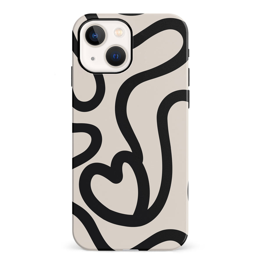 Modern Line Art Heart Abstract Phone Case