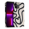 iPhone 13 Pro Max Modern Line Art Heart Abstract Phone Case
