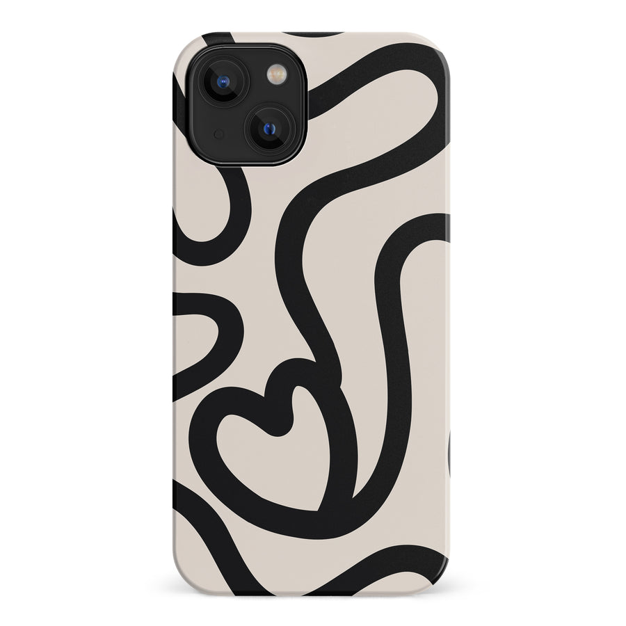 Modern Line Art Heart Abstract Phone Case