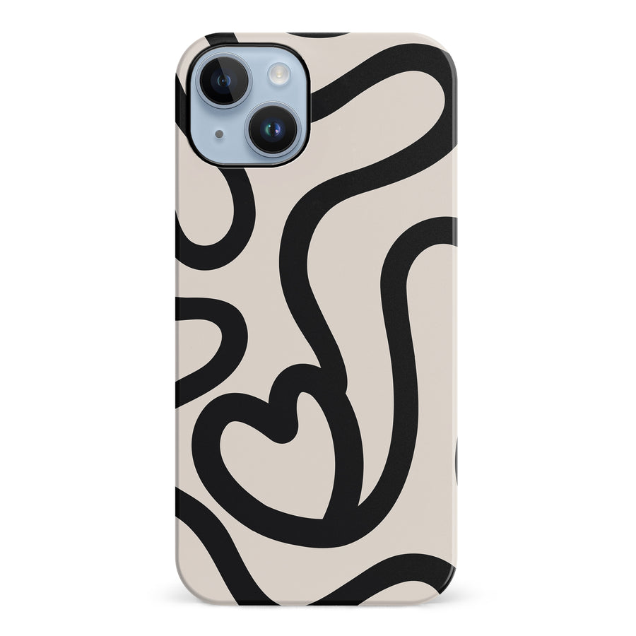 Modern Line Art Heart Abstract Phone Case