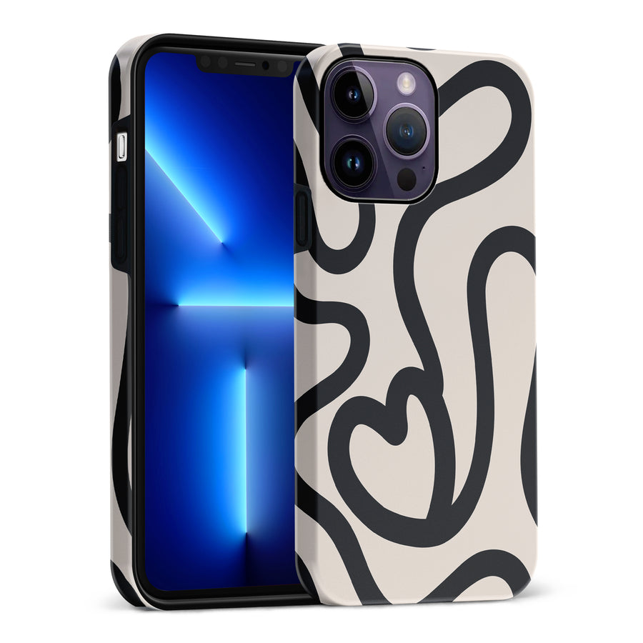 Modern Line Art Heart Abstract Phone Case