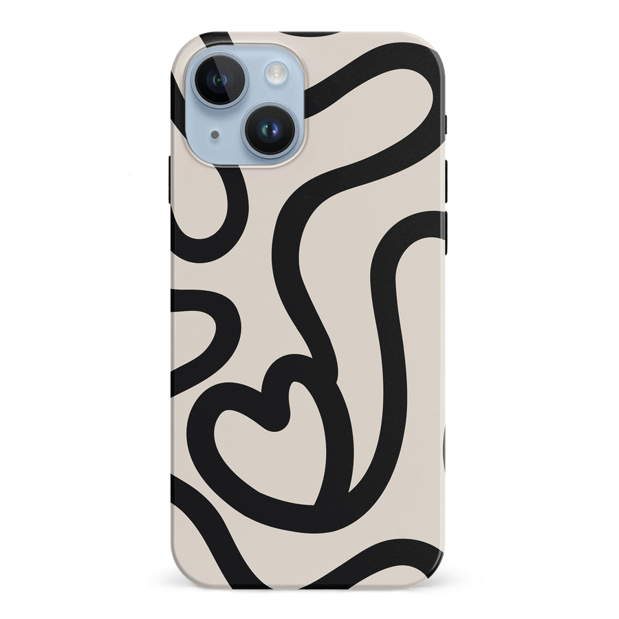 Modern Line Art Heart Abstract Phone Case