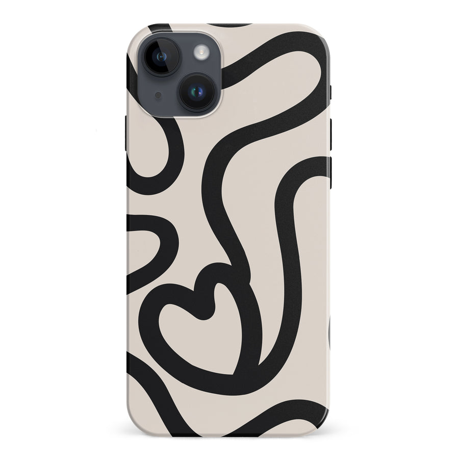 Modern Line Art Heart Abstract Phone Case