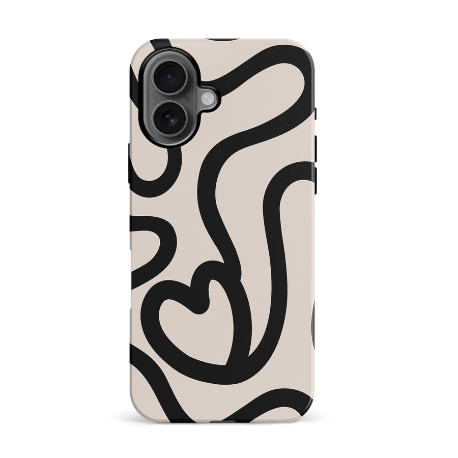 Modern Line Art Heart Abstract Phone Case