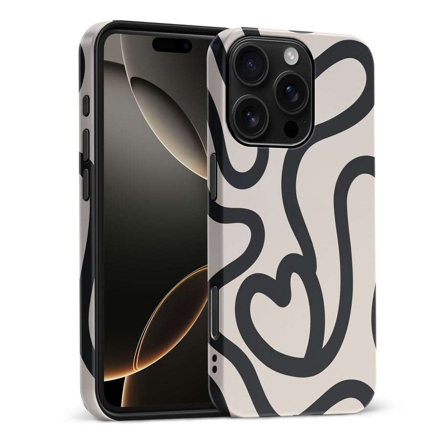 Modern Line Art Heart Abstract Phone Case