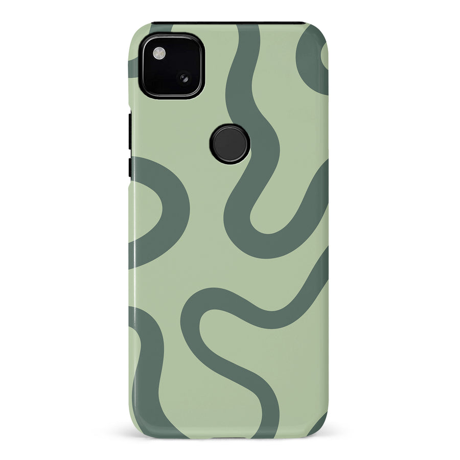 Google Pixel 4A Modern Wavy Art Abstract Phone Case