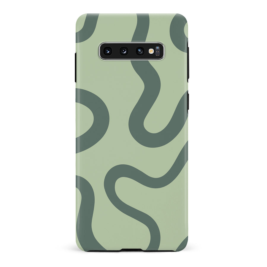 Samsung Galaxy S10 Modern Wavy Art Abstract Phone Case