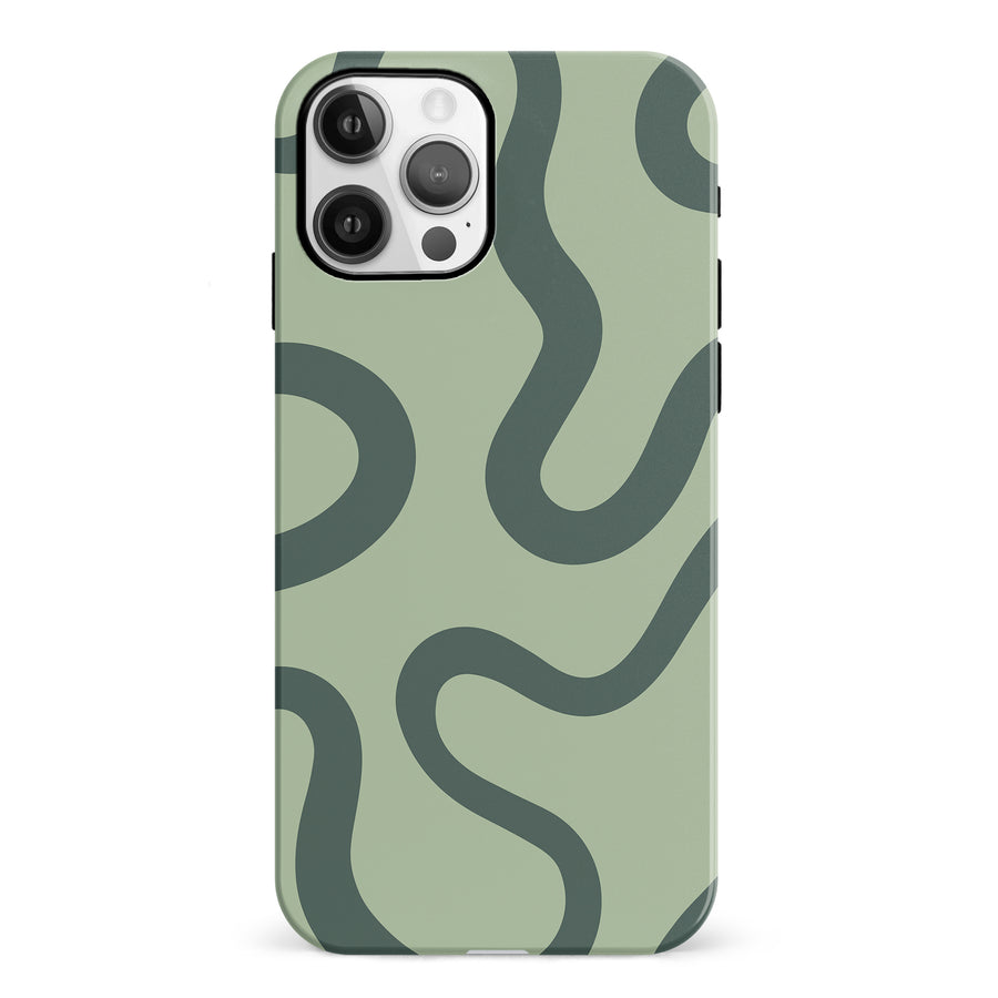 iPhone 12 Modern Wavy Art Abstract Phone Case