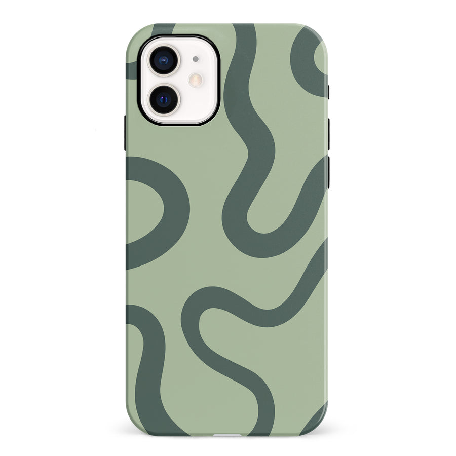 iPhone 12 Mini Modern Wavy Art Abstract Phone Case