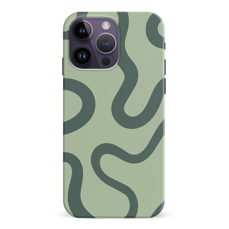 iPhone 15 Pro Modern Wavy Art Abstract Phone Case