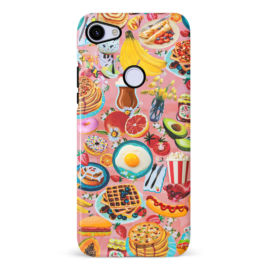 Google Pixel 3A Vibrant Food Lover's Wallpaper Pattern Phone Case