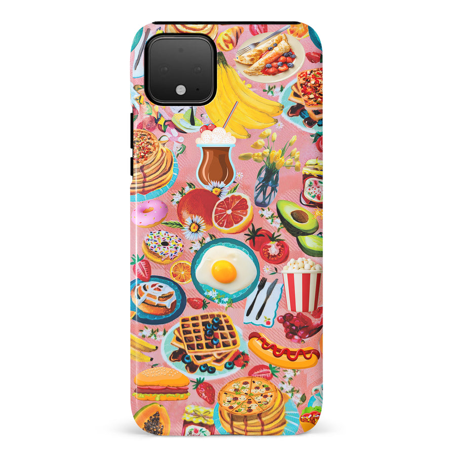 Google Pixel 4 XL Vibrant Food Lover's Wallpaper Pattern Phone Case