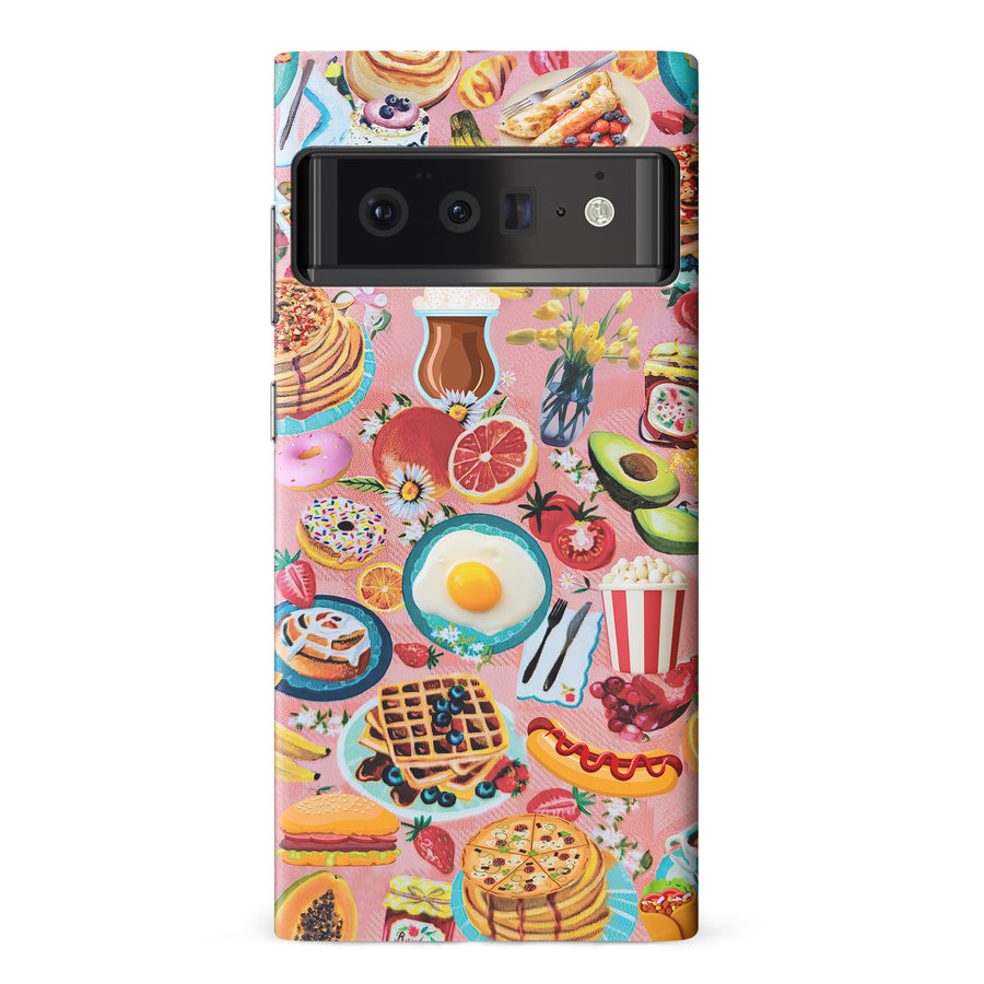 Google Pixel 6 Pro Vibrant Food Lover's Wallpaper Pattern Phone Case