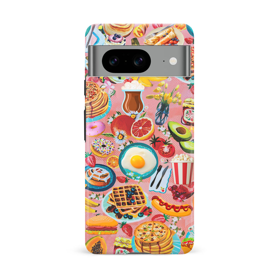 Google Pixel 8 Vibrant Food Lover's Wallpaper Pattern Phone Case