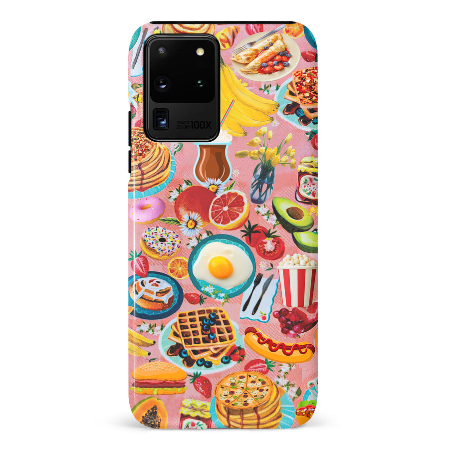 Samsung Galaxy S20 Ultra Vibrant Food Lover's Wallpaper Pattern Phone Case