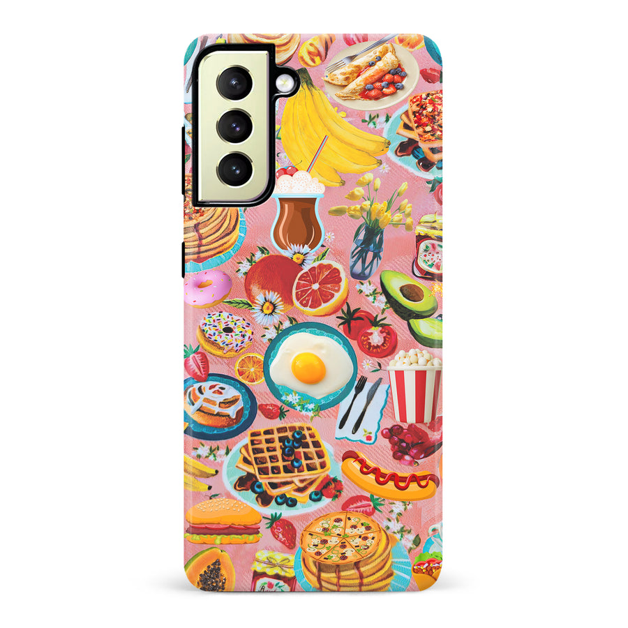 Samsung Galaxy S22 Plus Vibrant Food Lover's Wallpaper Pattern Phone Case