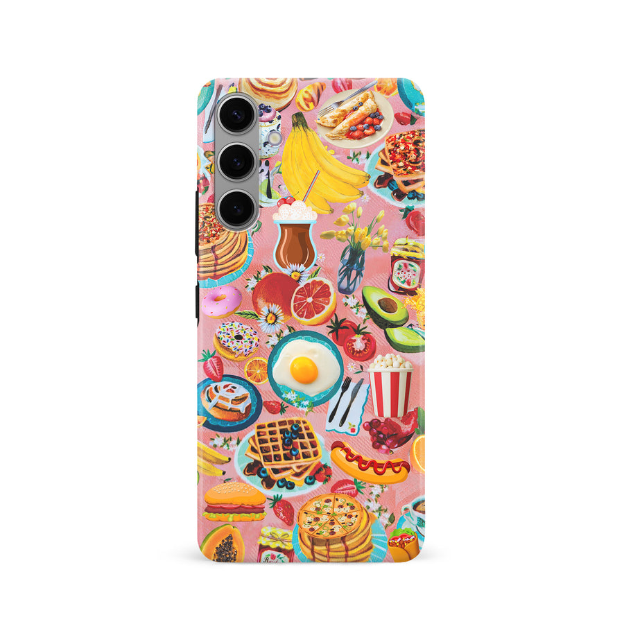 Samsung Galaxy S24 Vibrant Food Lover's Wallpaper Pattern Phone Case