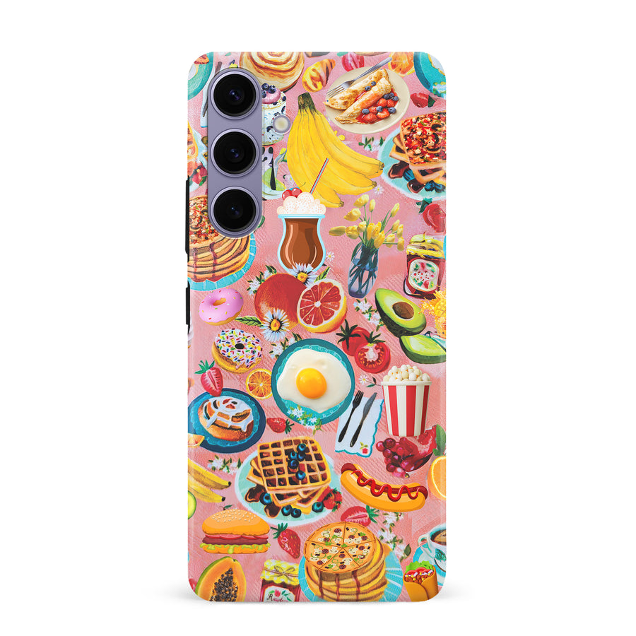 Samsung Galaxy S24 Plus Vibrant Food Lover's Wallpaper Pattern Phone Case