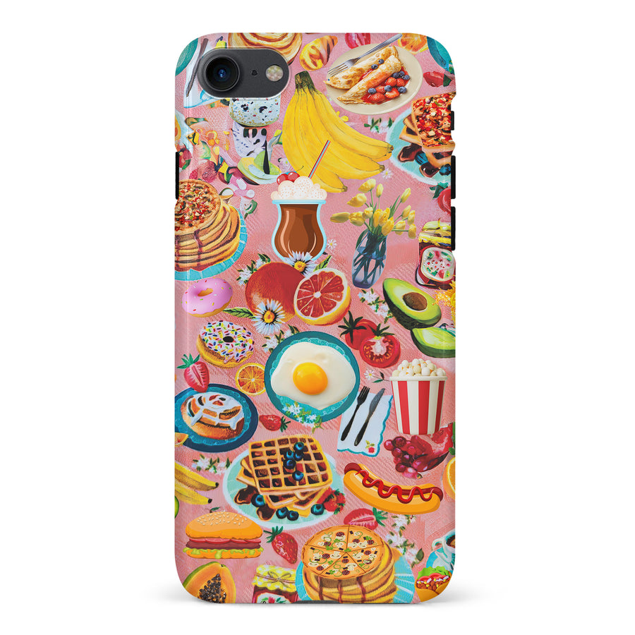 iPhone 7/8/SE Vibrant Food Lover's Wallpaper Pattern Phone Case