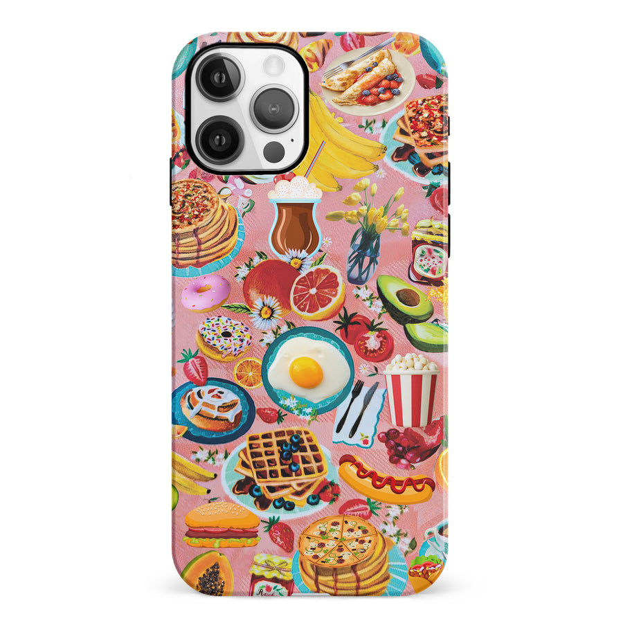 iPhone 12 Vibrant Food Lover's Wallpaper Pattern Phone Case