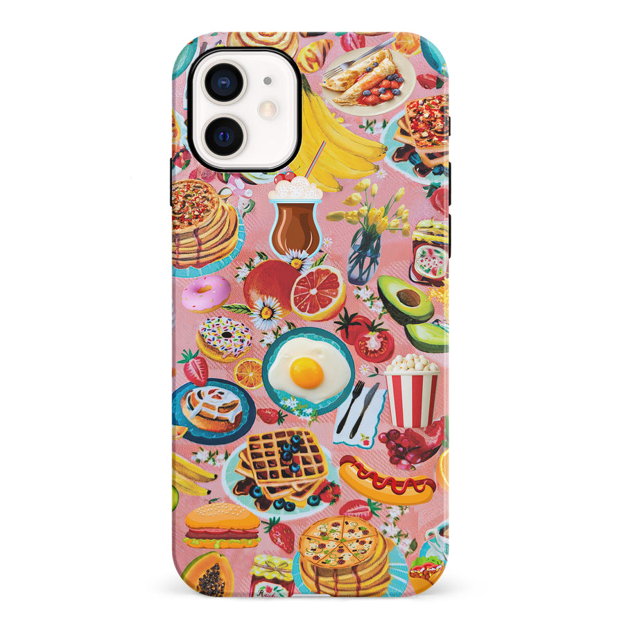 iPhone 12 Mini Vibrant Food Lover's Wallpaper Pattern Phone Case