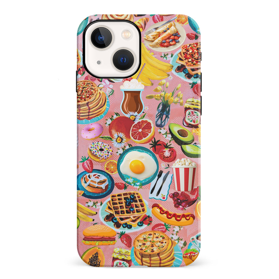 iPhone 13 Vibrant Food Lover's Wallpaper Pattern Phone Case