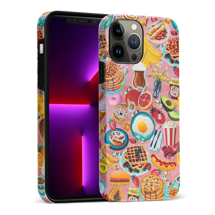 iPhone 13 Pro Max Vibrant Food Lover's Wallpaper Pattern Phone Case