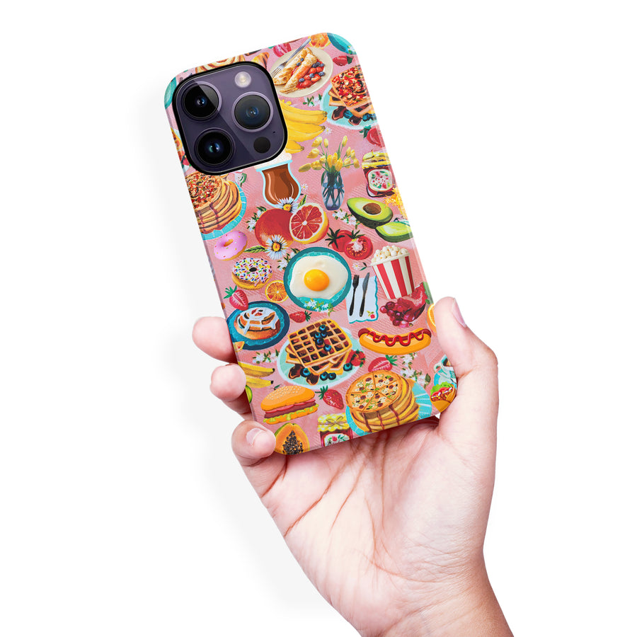 iPhone 14 Pro Max Vibrant Food Lover's Wallpaper Pattern Phone Case