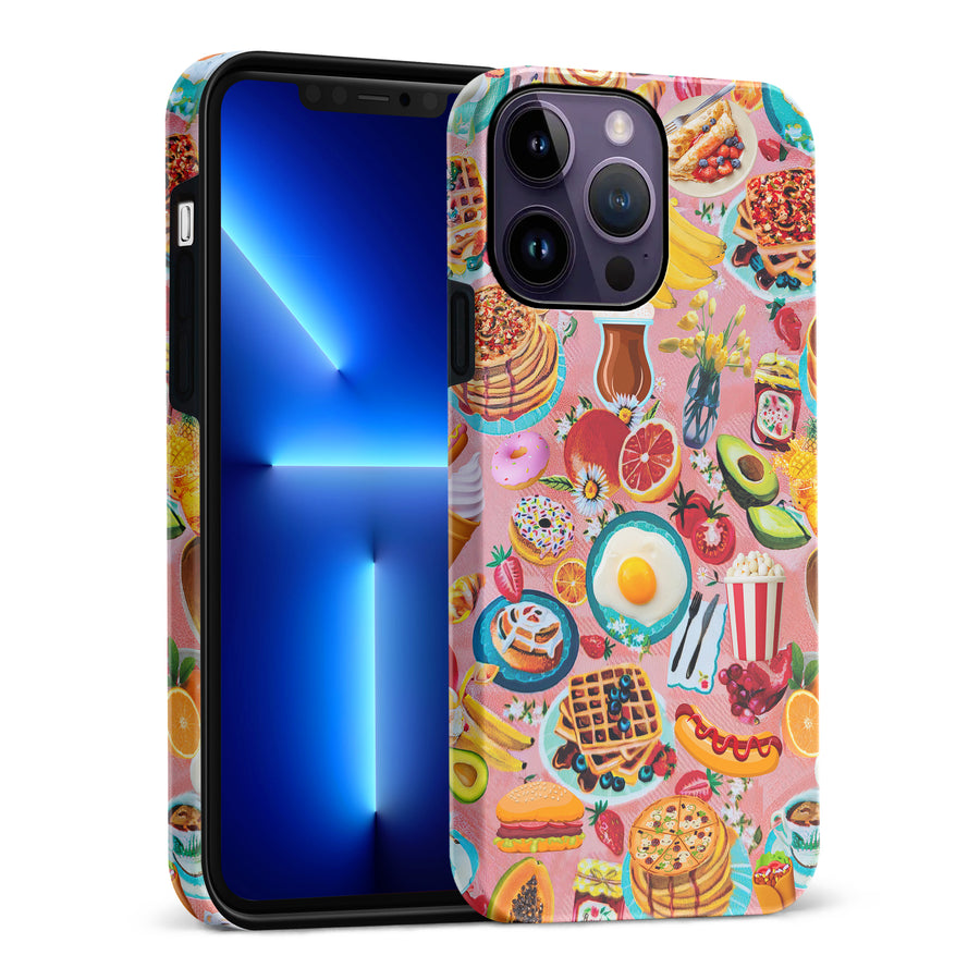 iPhone 14 Pro Max Vibrant Food Lover's Wallpaper Pattern Phone Case