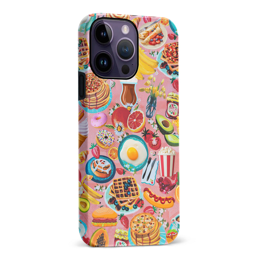 iPhone 14 Pro Max Vibrant Food Lover's Wallpaper Pattern Phone Case