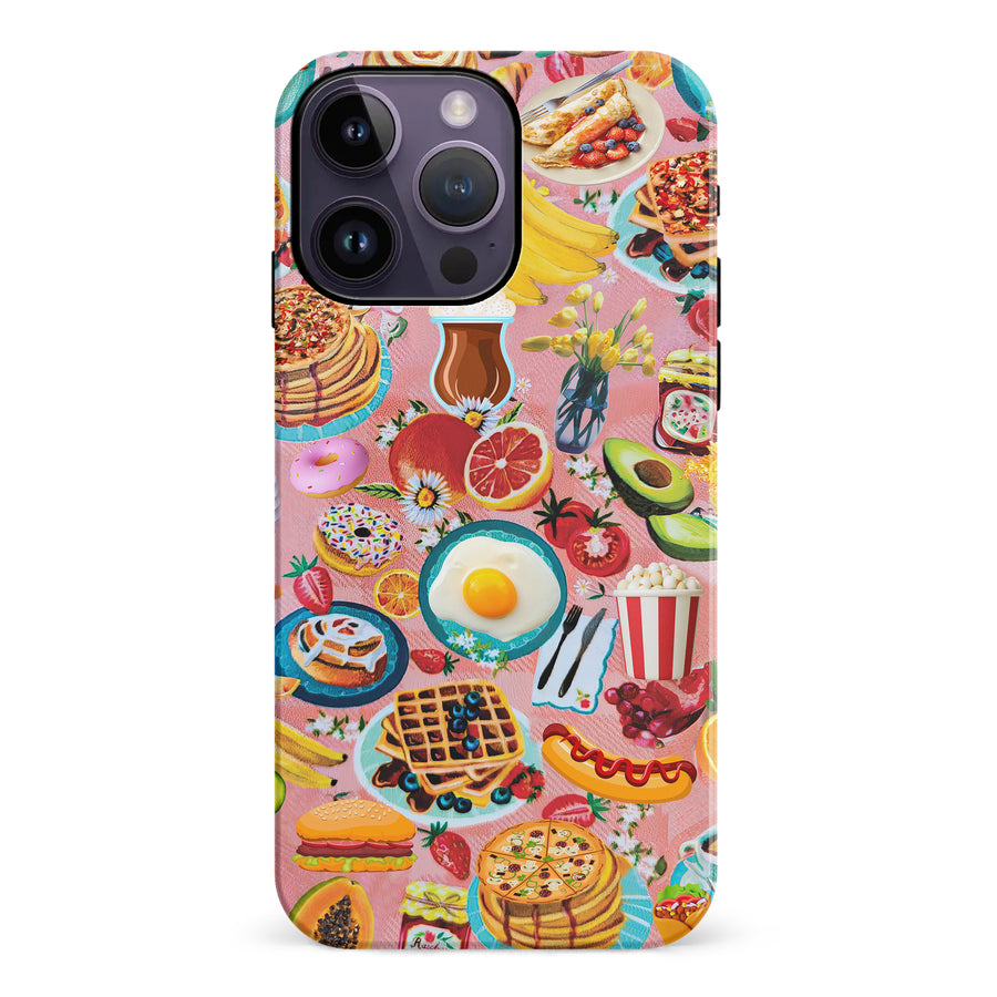 iPhone 14 Pro Max Vibrant Food Lover's Wallpaper Pattern Phone Case