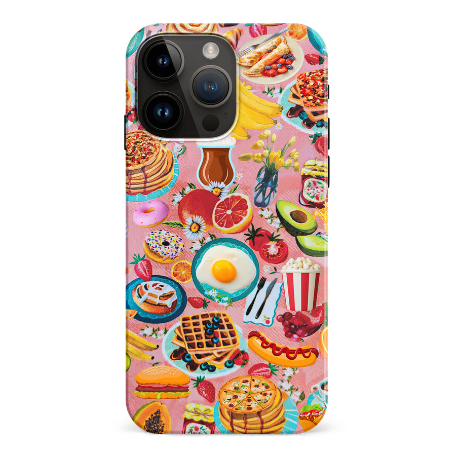 iPhone 15 Pro Max Vibrant Food Lover's Wallpaper Pattern Phone Case