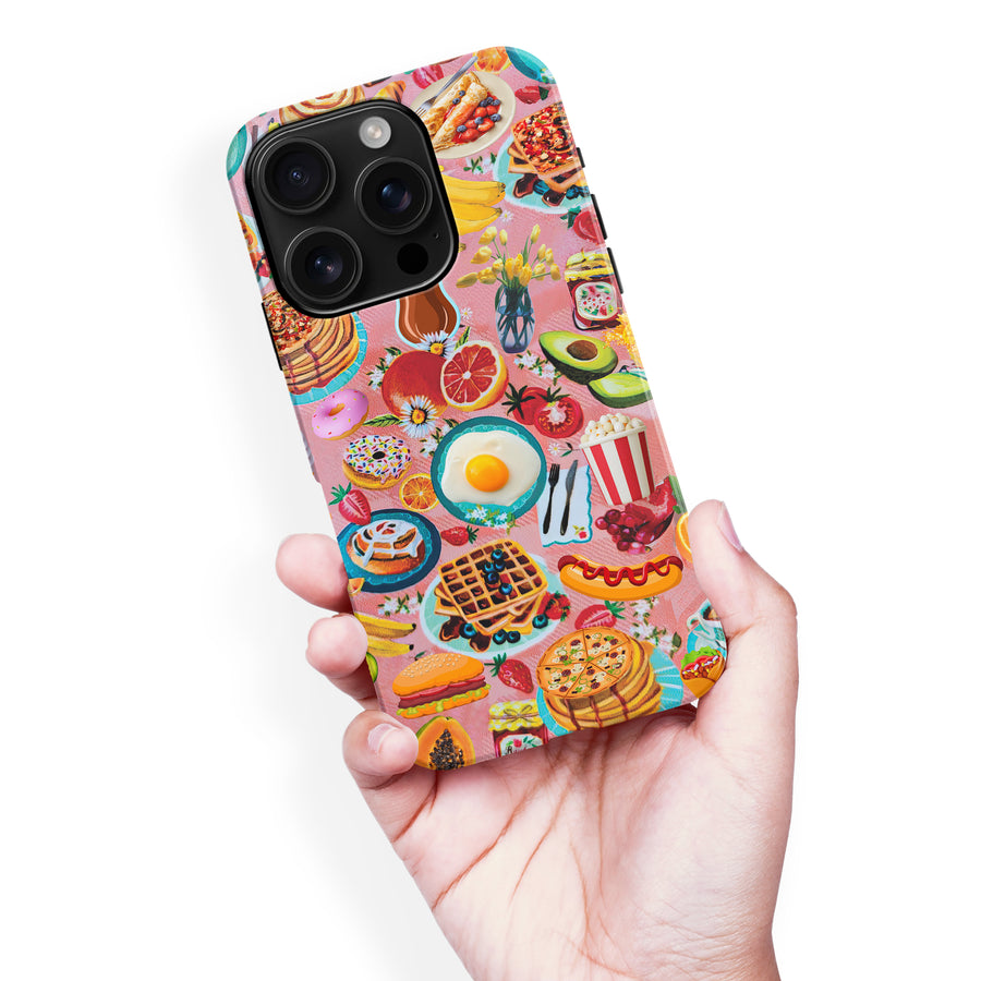 iPhone 16 Pro Max Vibrant Food Lover's Wallpaper Pattern Phone Case