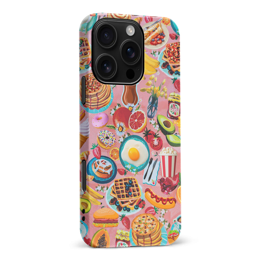 iPhone 16 Pro Max Vibrant Food Lover's Wallpaper Pattern Phone Case