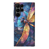 Samsung Galaxy S23 Ultra Enchanting Dragonfly Stained Glass Phone Case