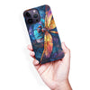 iPhone 15 Plus Enchanting Dragonfly Stained Glass Phone Case