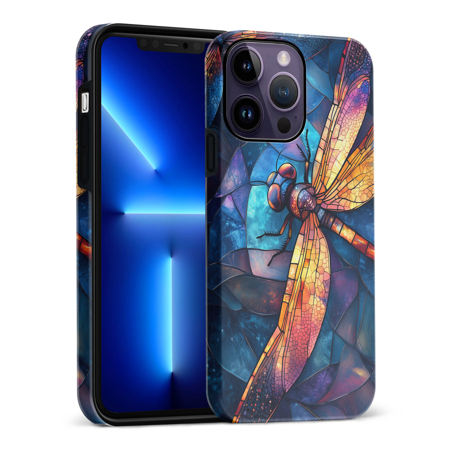 Enchanting Dragonfly Stained Glass Phone Case