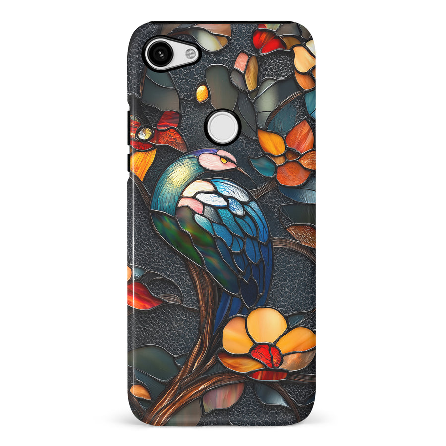 Google Pixel 3 XL Vibrant Peacock Stained Glass Phone Case