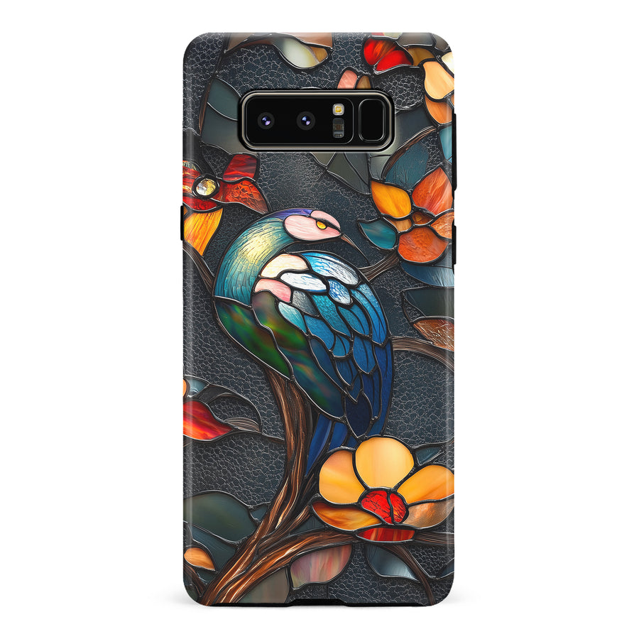 Samsung Galaxy Note 8 Vibrant Peacock Stained Glass Phone Case