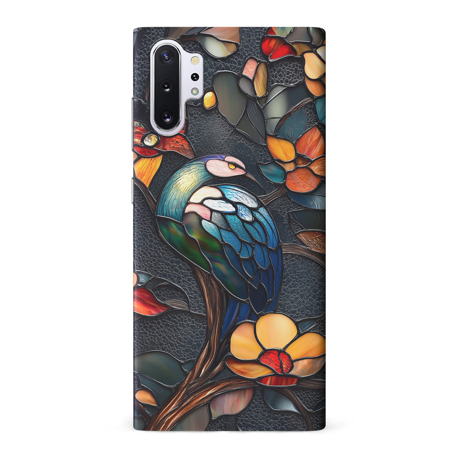 Samsung Galaxy Note 10 Plus Vibrant Peacock Stained Glass Phone Case