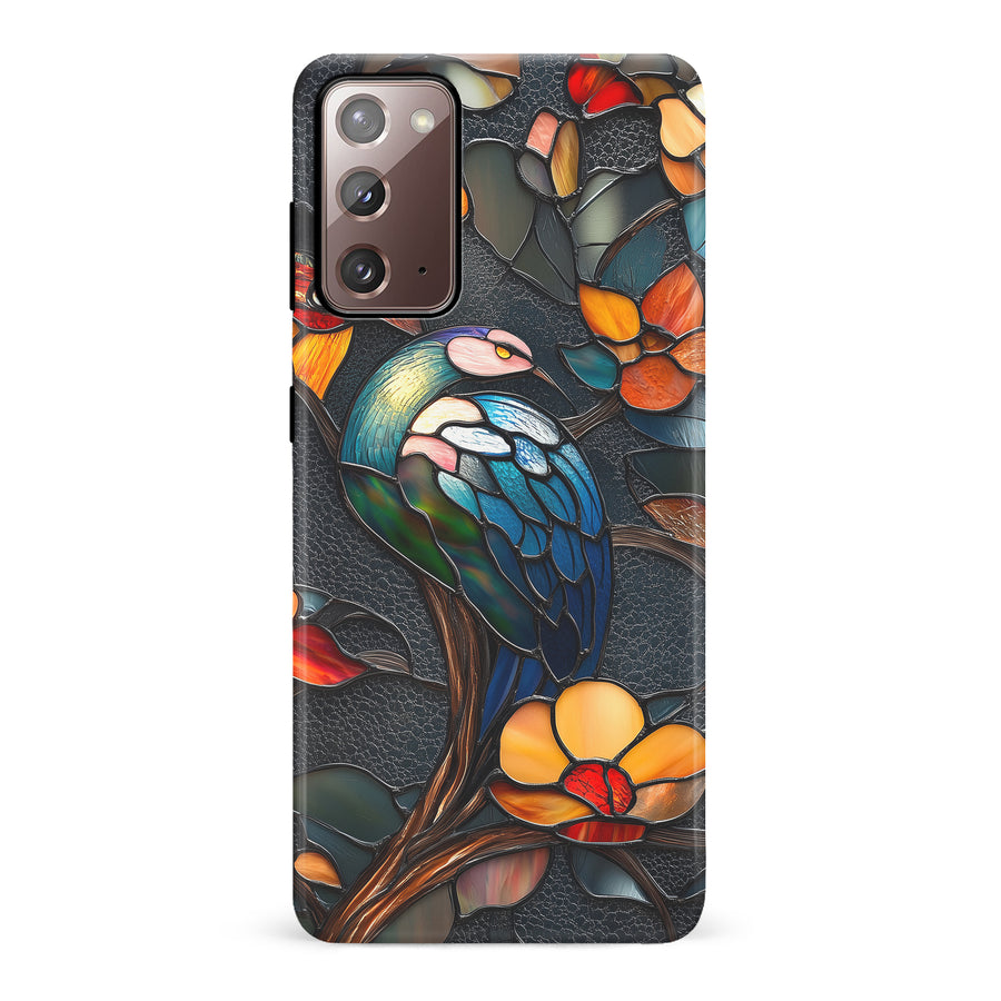 Samsung Galaxy Note 20 Vibrant Peacock Stained Glass Phone Case