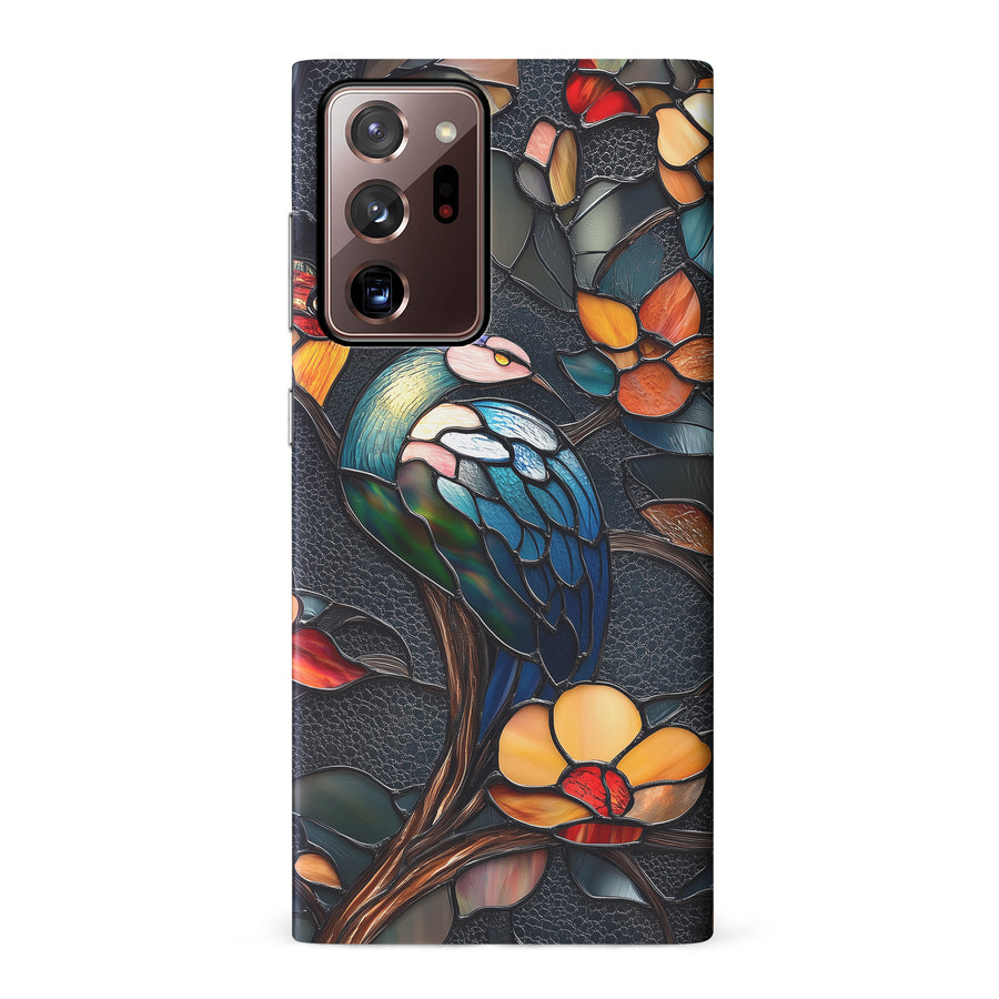 Samsung Galaxy Note 20 Ultra Vibrant Peacock Stained Glass Phone Case