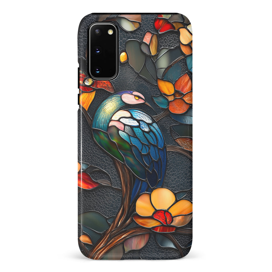 Samsung Galaxy S20 Vibrant Peacock Stained Glass Phone Case