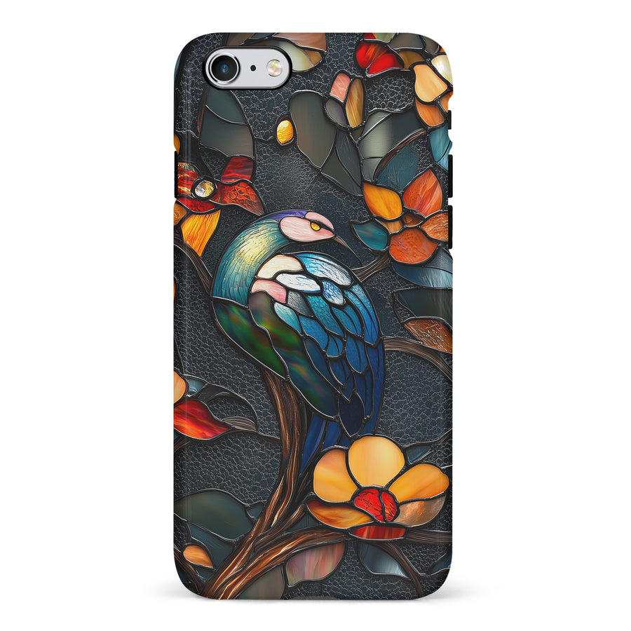 iPhone 6 Vibrant Peacock Stained Glass Phone Case