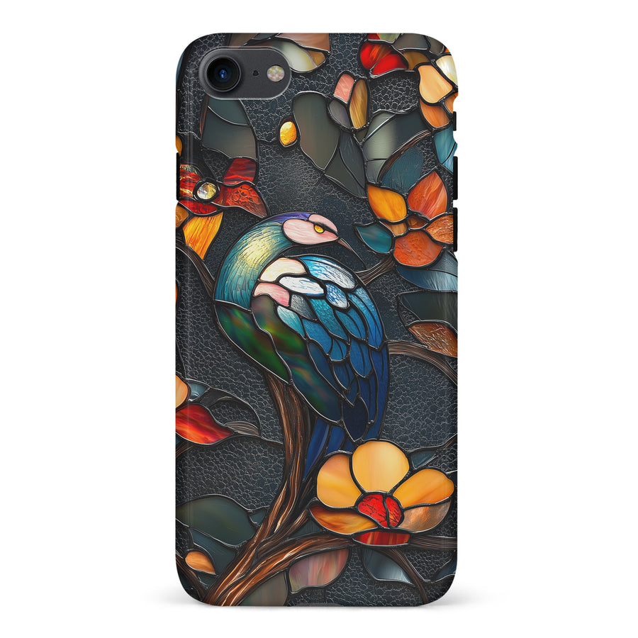 iPhone 7/8/SE Vibrant Peacock Stained Glass Phone Case