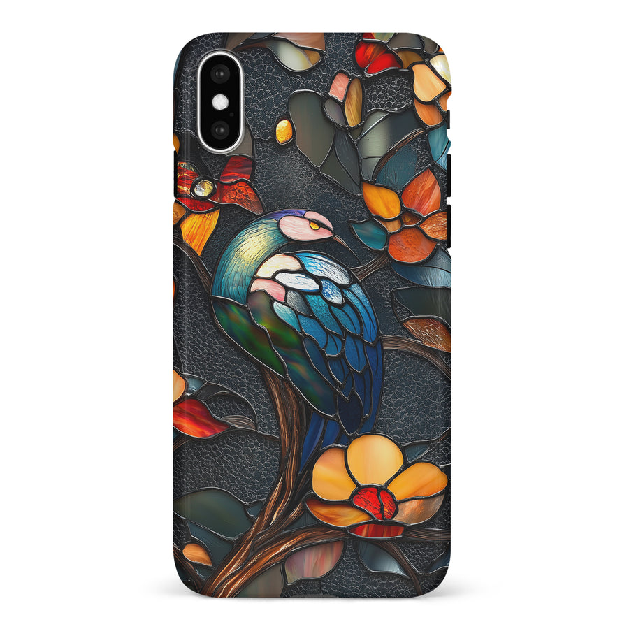 iPhone X/XS Vibrant Peacock Stained Glass Phone Case